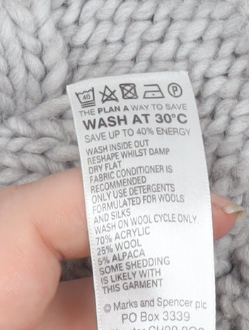 Womens UK Size 16 Marks and Spencer Grey Cardigan Jumper