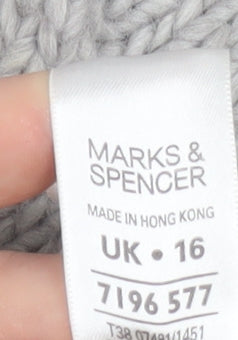 Womens UK Size 16 Marks and Spencer Grey Cardigan Jumper