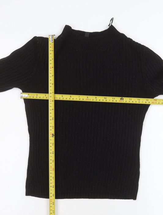 Womens UK Size 12 H&M Black Basic Blouse