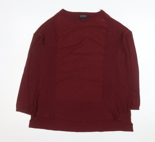 Womens UK Size 6 Topshop Red Pullover Jumper