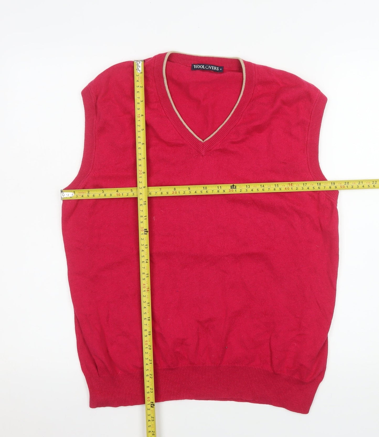 Mens UK Size M Woolovers Red Vest Jumper