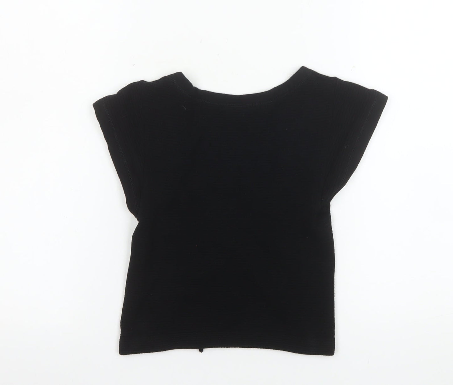 Womens UK Size M Urban Outfitters Black Cropped T-Shirt