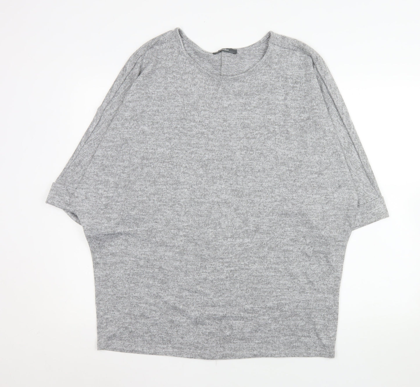 Womens UK Size 12 Studio Grey Basic T-Shirt