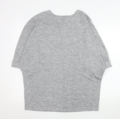 Womens UK Size 12 Studio Grey Basic T-Shirt