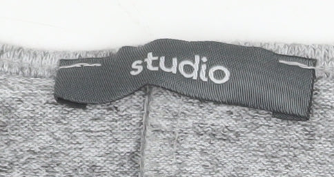 Womens UK Size 12 Studio Grey Basic T-Shirt