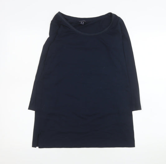 Womens UK Size XS Lands' End Blue Basic T-Shirt