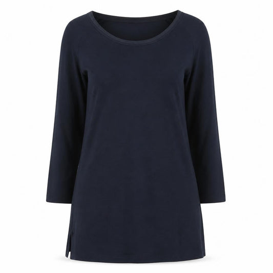 Womens UK Size XS Lands' End Blue Basic T-Shirt