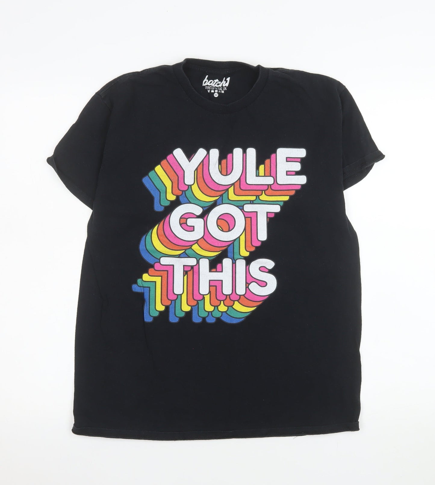 Mens UK Size M Batch1 Black  T-Shirt
