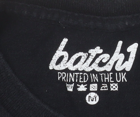 Mens UK Size M Batch1 Black  T-Shirt