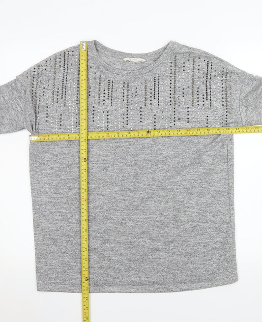 Womens UK Size 10 TU Grey Tunic Blouse