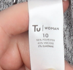 Womens UK Size 10 TU Grey Tunic Blouse