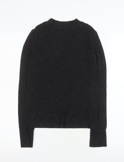 Womens UK Size S Monki Black Basic T-Shirt