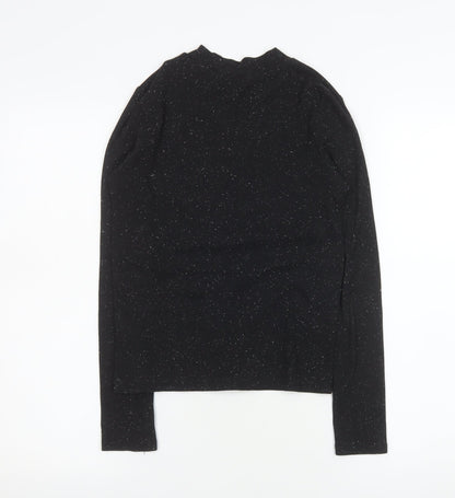 Womens UK Size S Monki Black Basic T-Shirt