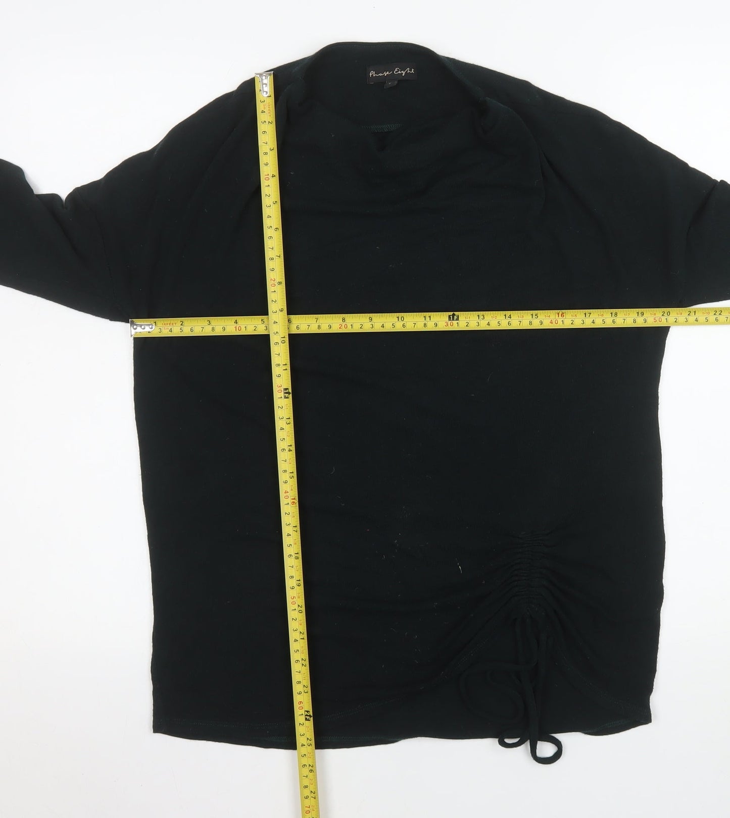 Womens UK Size 8 Phase Eight Black Tunic Blouse