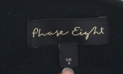 Womens UK Size 8 Phase Eight Black Tunic Blouse