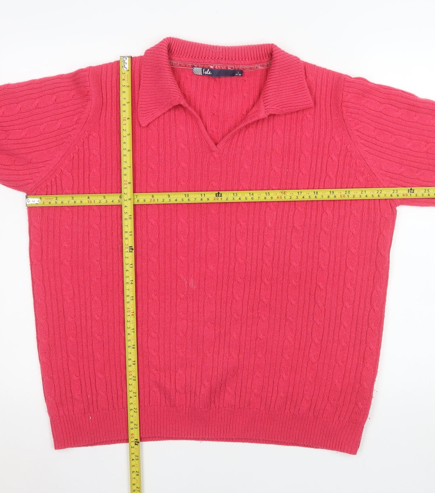 Womens UK Size L Isle Pink Pullover Jumper