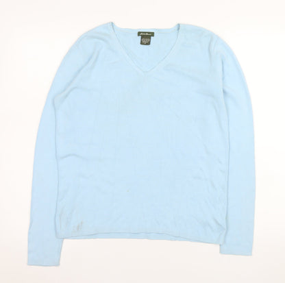 Womens UK Size M Eddie Bauer Blue Pullover Jumper