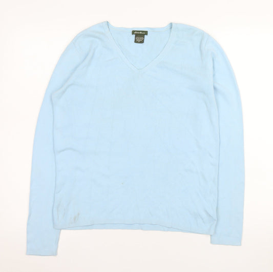 Womens UK Size M Eddie Bauer Blue Pullover Jumper