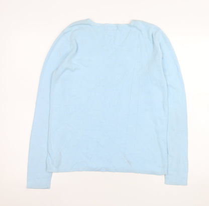 Womens UK Size M Eddie Bauer Blue Pullover Jumper
