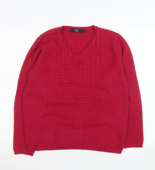 Womens UK Size 14-16 Isle Essentials Red Pullover Jumper