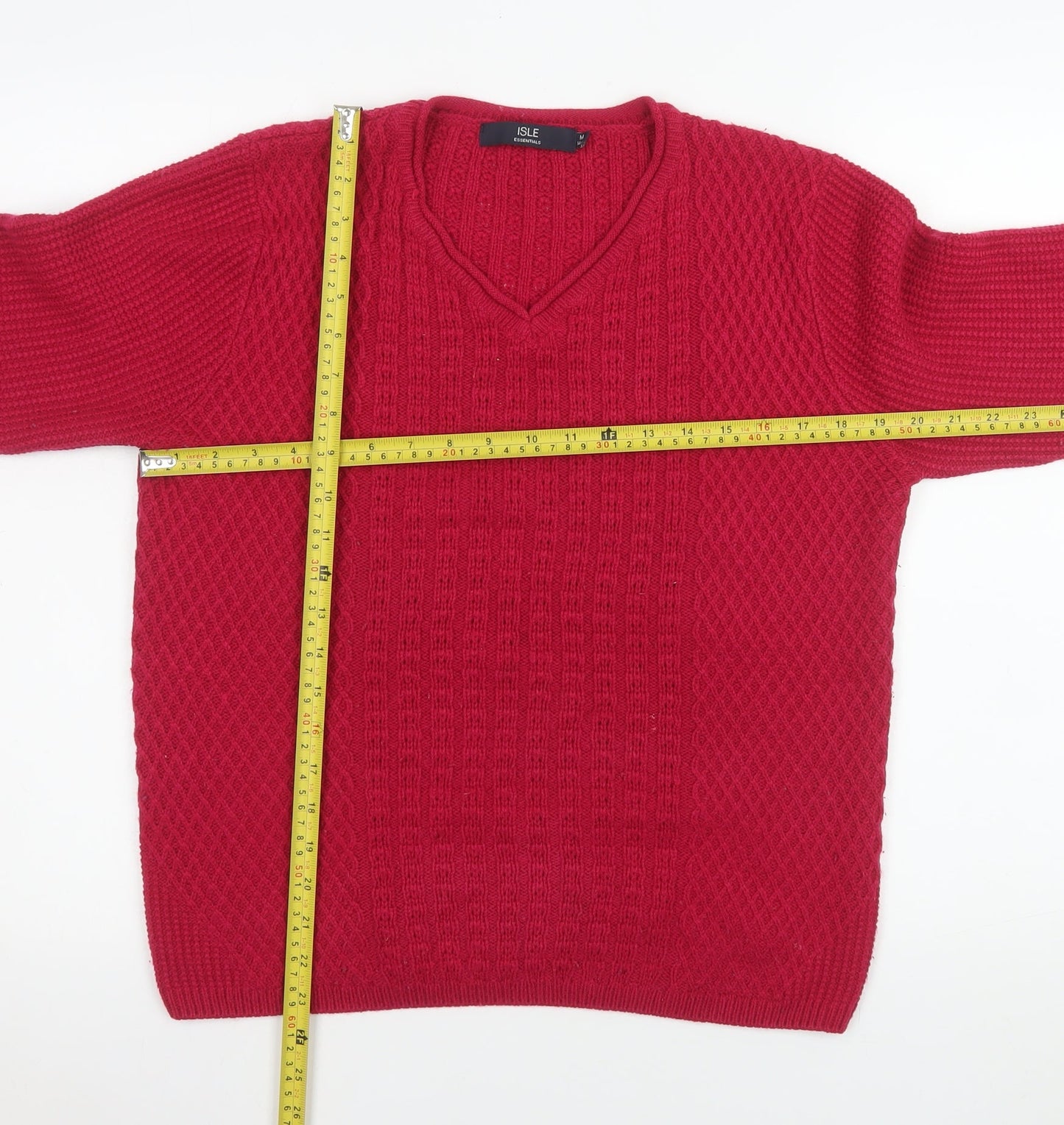 Womens UK Size 14-16 Isle Essentials Red Pullover Jumper