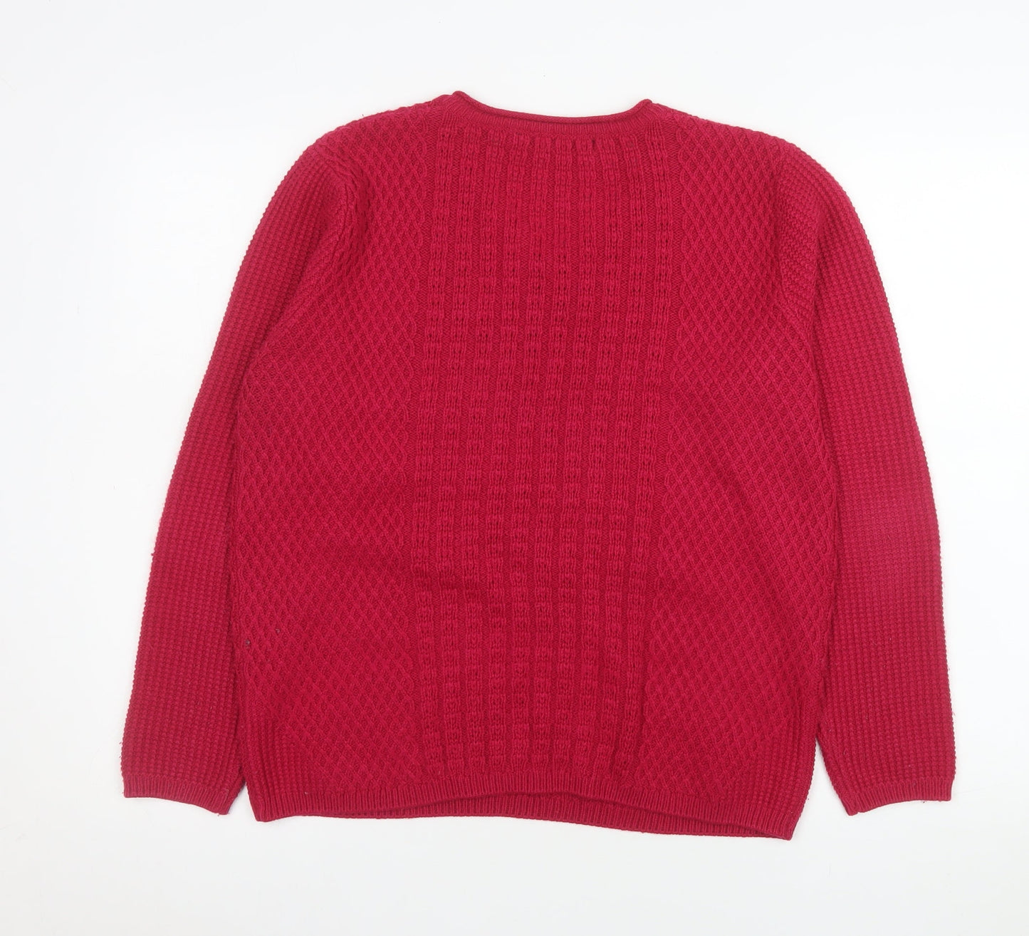 Womens UK Size 14-16 Isle Essentials Red Pullover Jumper