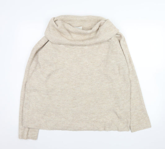 Nutmeg Women's Beige Roll Neck Long Sleeve Pullover Jumper Size 20