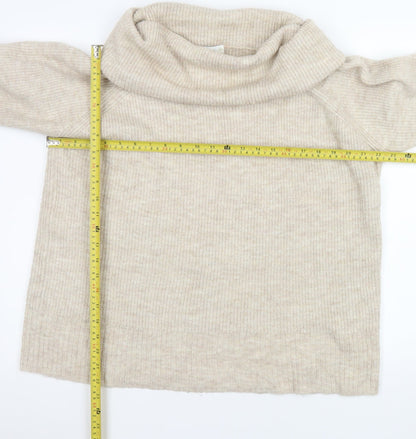 Nutmeg Women's Beige Roll Neck Long Sleeve Pullover Jumper Size 20