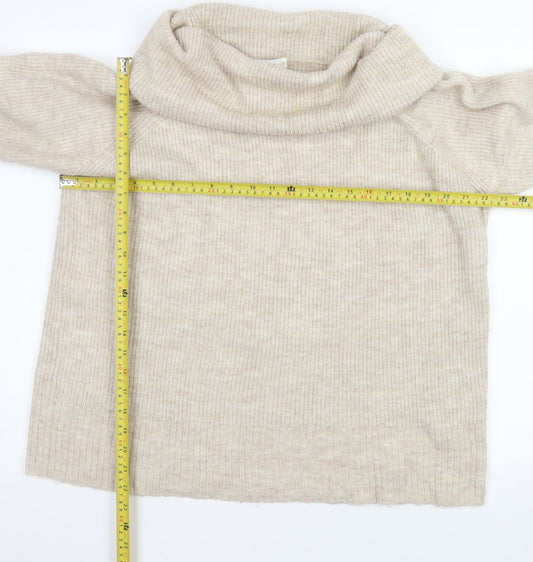 Nutmeg Women's Beige Roll Neck Long Sleeve Pullover Jumper Size 20