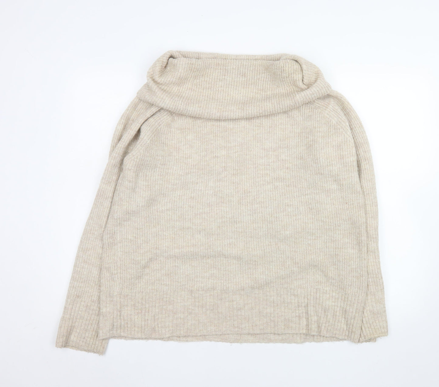 Nutmeg Women's Beige Roll Neck Long Sleeve Pullover Jumper Size 20