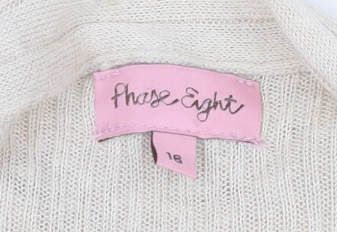Womens UK Size 16 Phase Eight Beige Cardigan Jumper