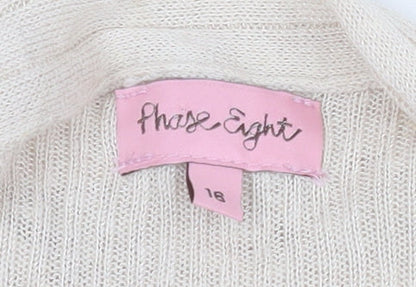 Womens UK Size 16 Phase Eight Beige Cardigan Jumper