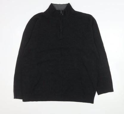 Mens UK Size XL Urban Supply Black 1/2 Zip Sweatshirt