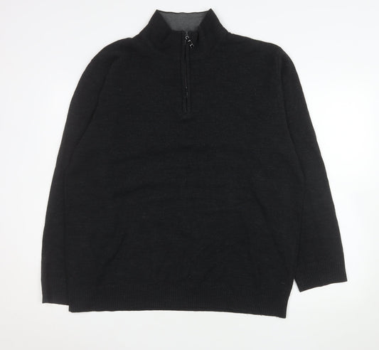 Mens UK Size XL Urban Supply Black 1/2 Zip Sweatshirt