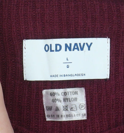 Mens UK Size L Old Navy Red Pullover Jumper