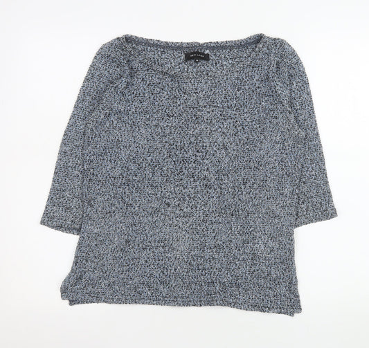 New Look Women’s Grey Knit 3/4 Sleeve Pullover Jumper UK 10