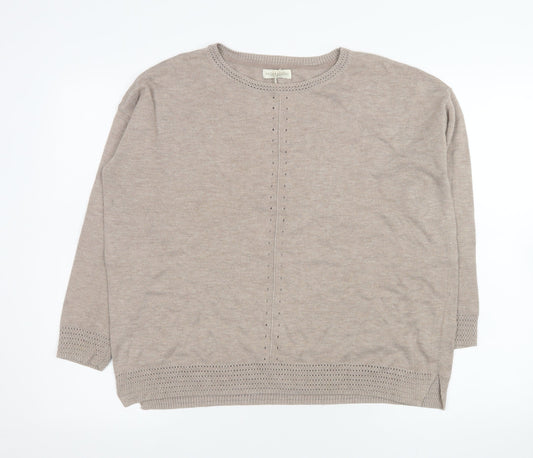 Womens UK Size M Monsoon Beige Pullover Jumper