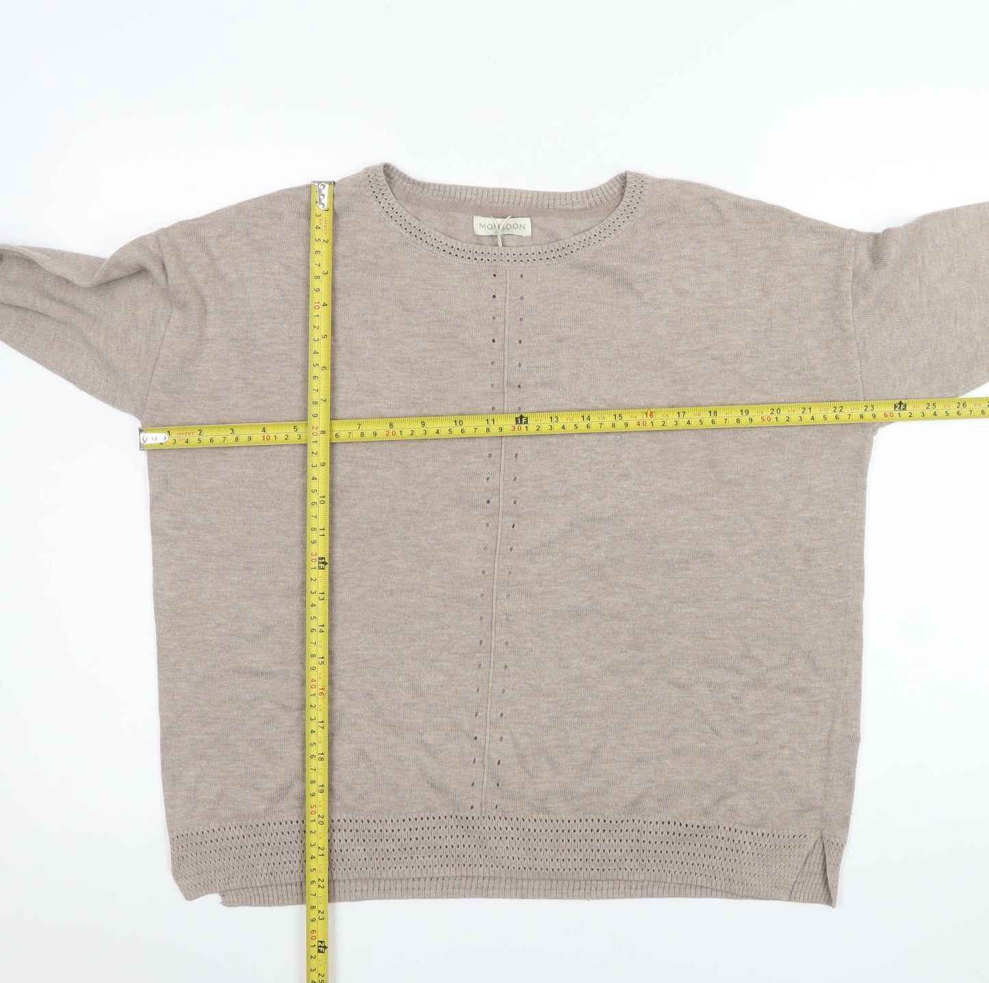 Womens UK Size M Monsoon Beige Pullover Jumper