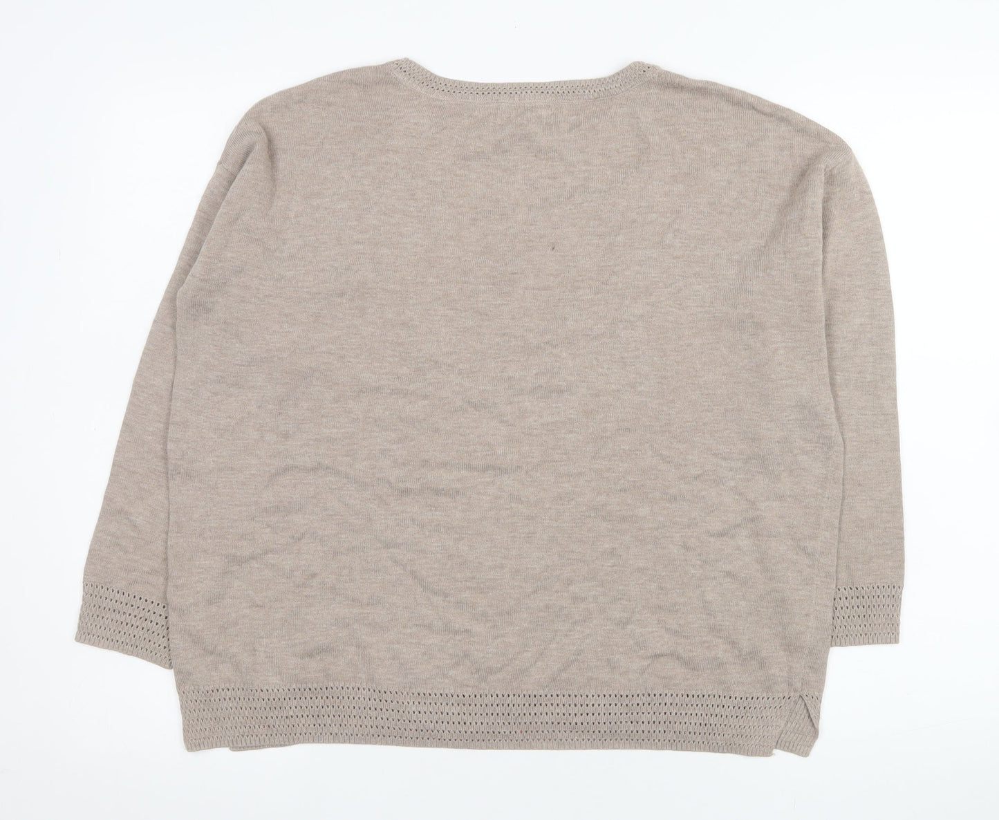 Womens UK Size M Monsoon Beige Pullover Jumper