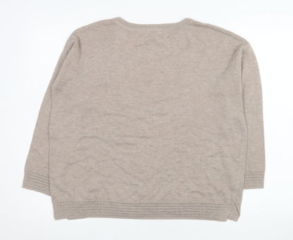 Womens UK Size M Monsoon Beige Pullover Jumper