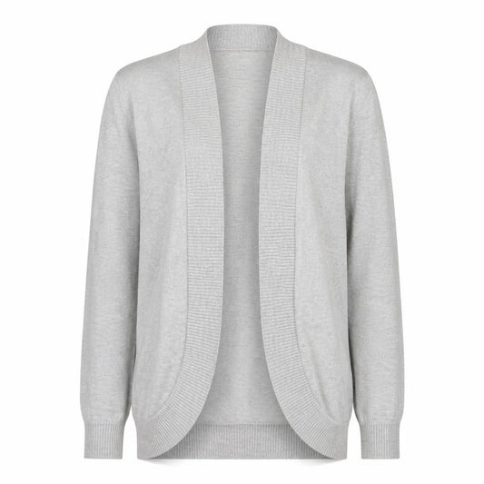 89th & Madison Women's Grey Knit Open Cardigan Size M