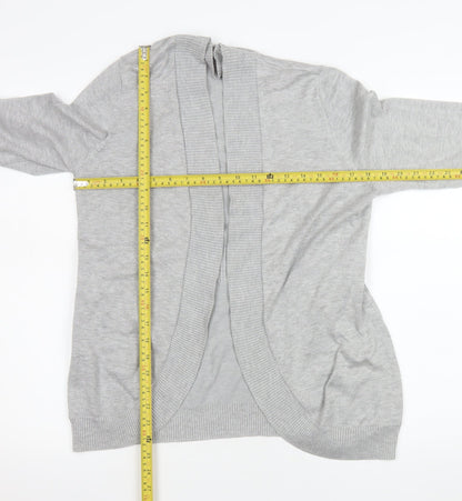 89th & Madison Women's Grey Knit Open Cardigan Size M