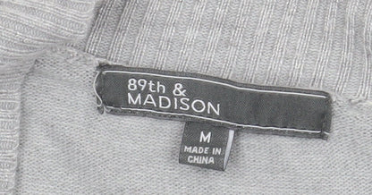 89th & Madison Women's Grey Knit Open Cardigan Size M