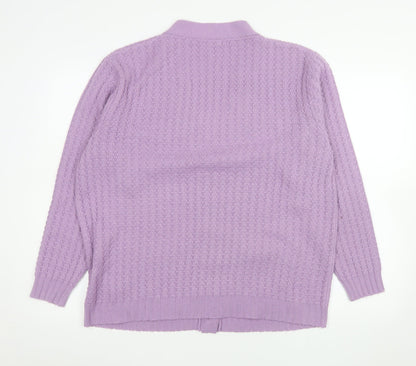 Womens UK Size 18 Damart Purple Cardigan Jumper