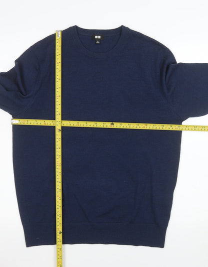 Mens UK Size M Uniqlo Blue Pullover Jumper