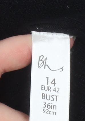 Womens UK Size 14 BHS Black Cardigan Jumper