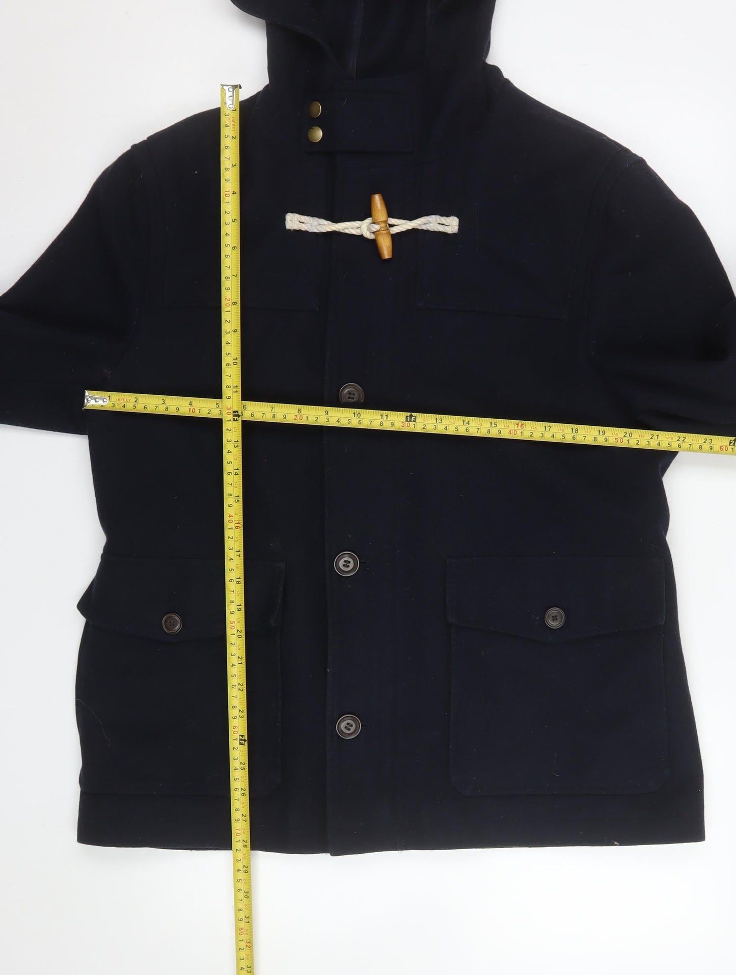 Mens UK Size M North Coast Blue Duffle Coat