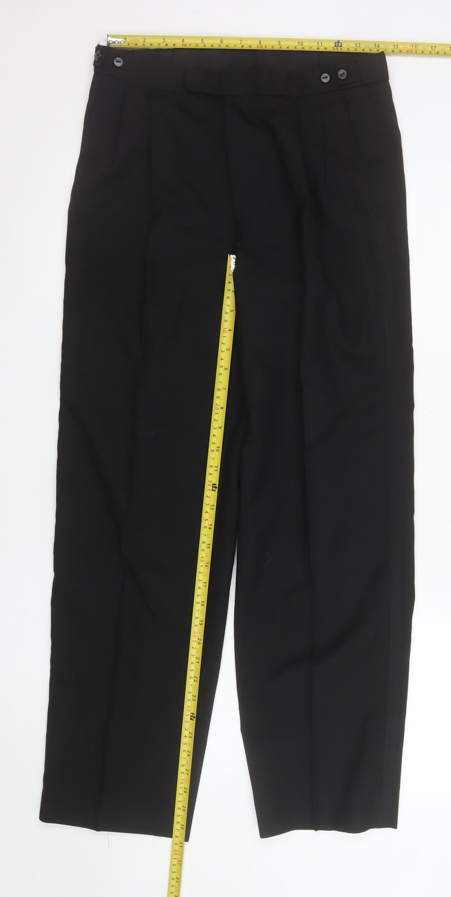 Mens UK Size M Marks and Spencer Regular Fit Dress Pants Black Trousers