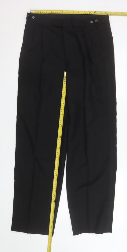 Mens UK Size M Marks and Spencer Regular Fit Dress Pants Black Trousers