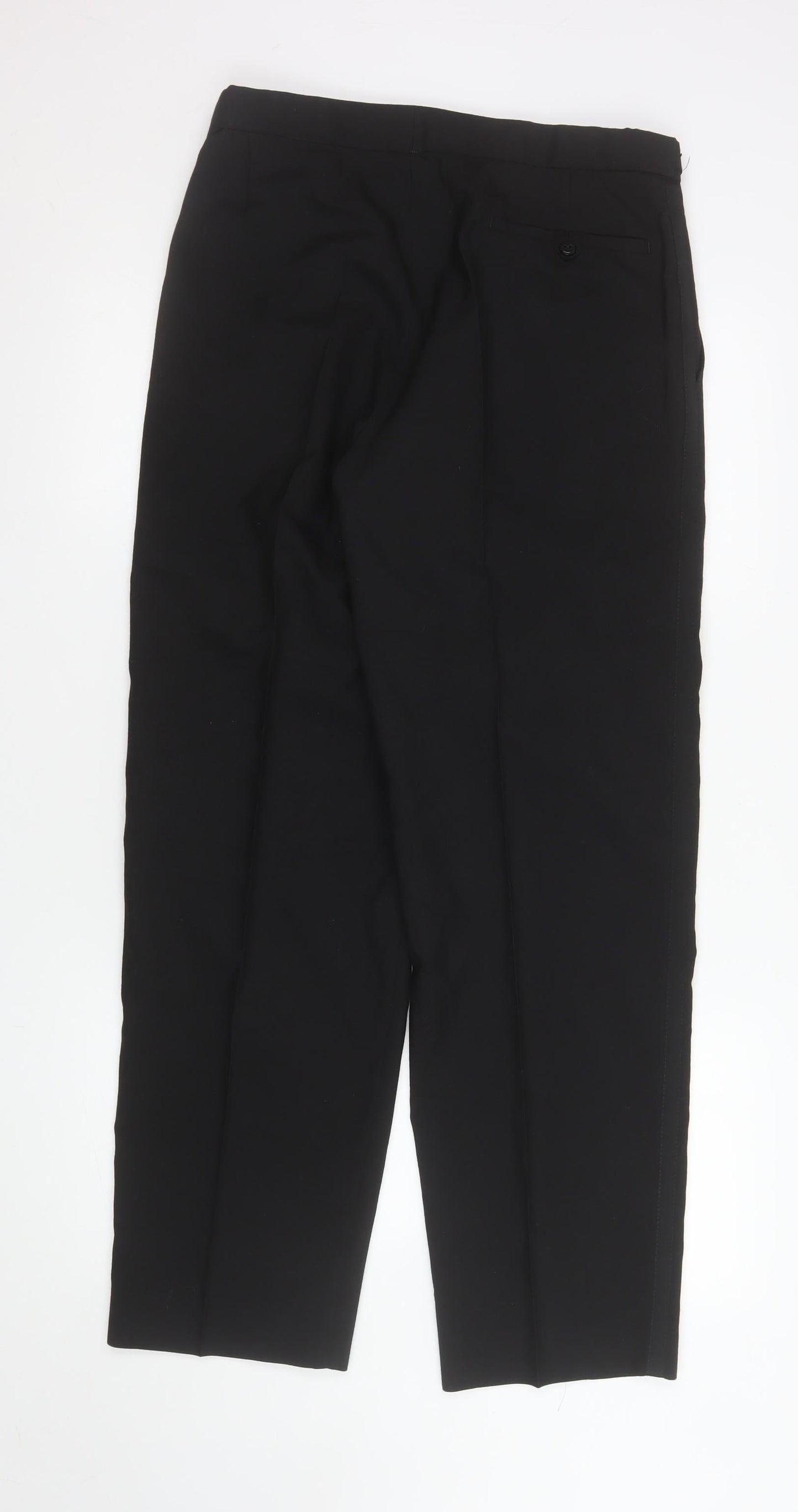Mens UK Size M Marks and Spencer Regular Fit Dress Pants Black Trousers